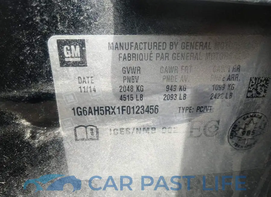 1G6AH5RX1F0123456# 9