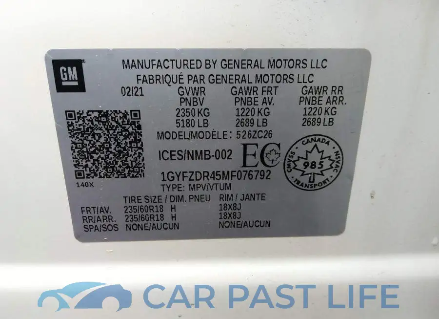 1GYFZDR45MF076792# 9