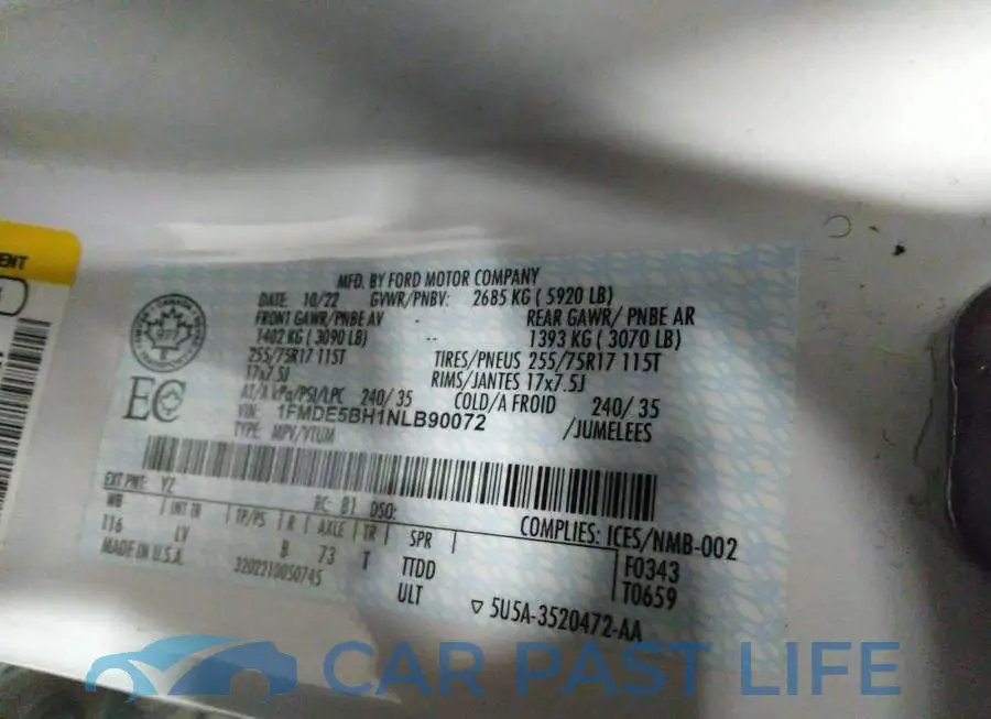 1FMDE5BH1NLB90072# 9