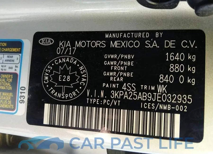 3KPA25AB9JE032935# 9