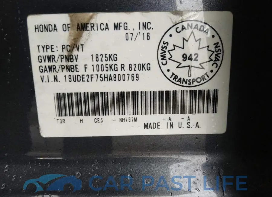19UDE2F75HA800769# 9
