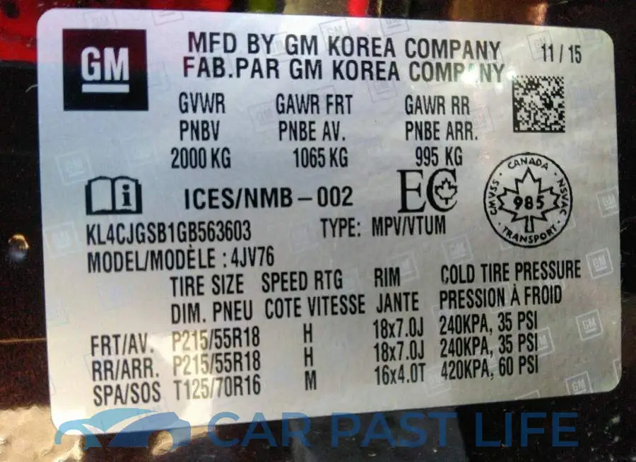 KL4CJGSB1GB563603# 9
