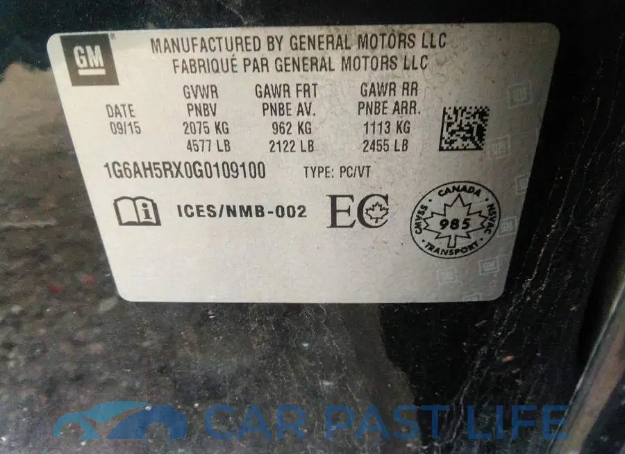 1G6AH5RX0G0109100# 9