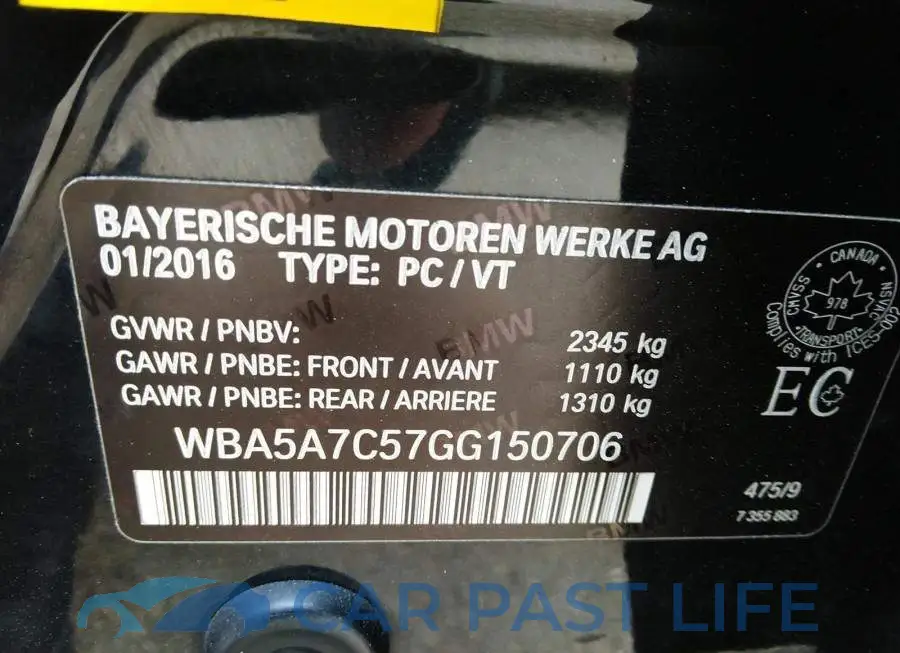 WBA5A7C57GG150706# 9