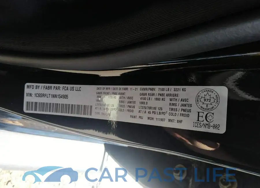 1C6SRFLT1NN154905# 9