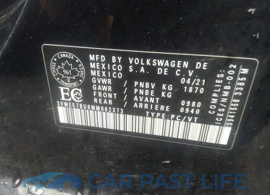 3VWE57BU6MM062373# 9