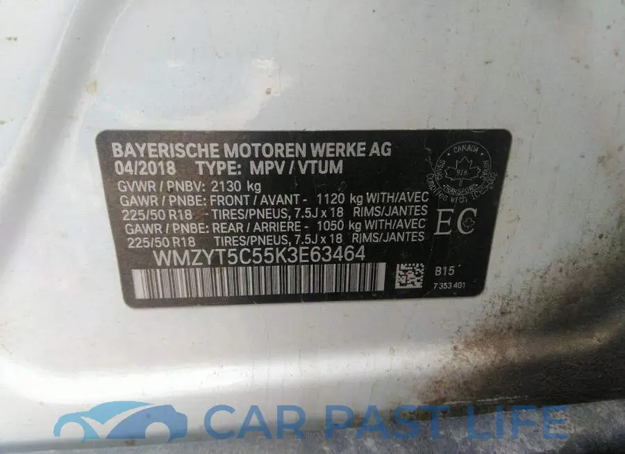 WMZYT5C55K3E63464# 9