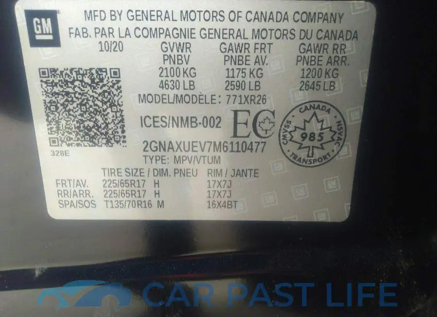 2GNAXUEV7M6110477# 9