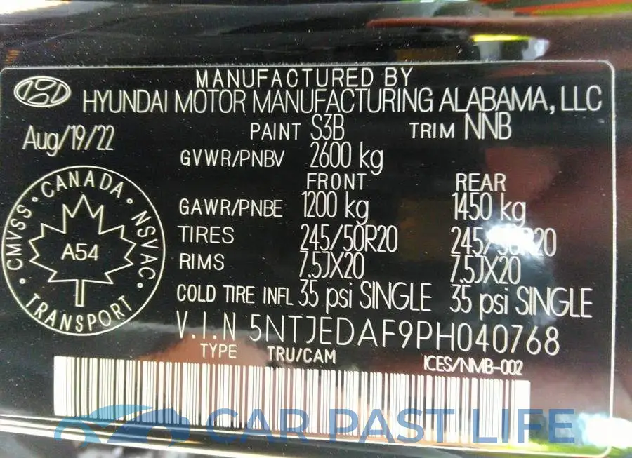 5NTJEDAF9PH040768# 9