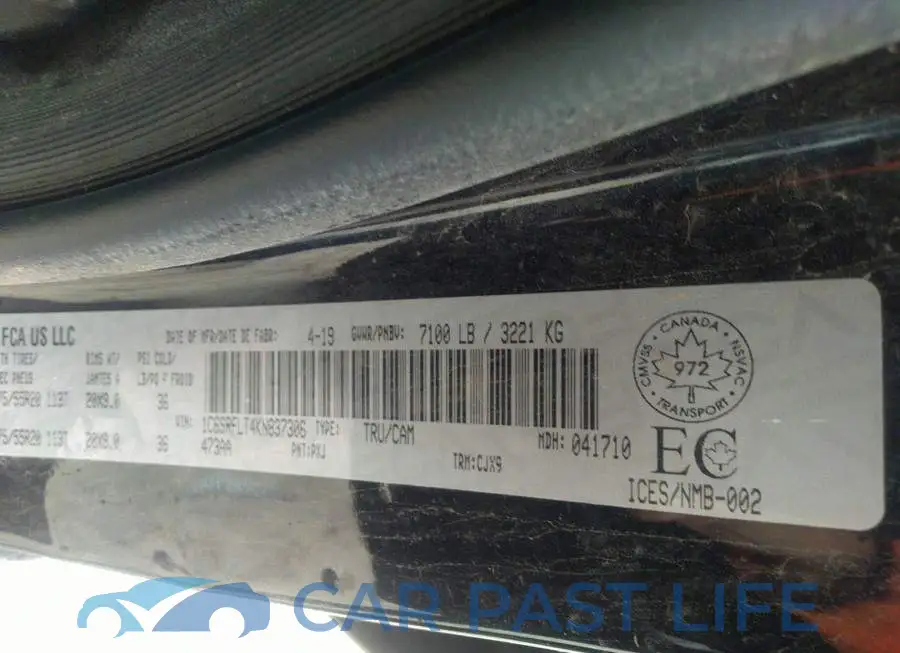 1C6SRFLT4KN837306# 9