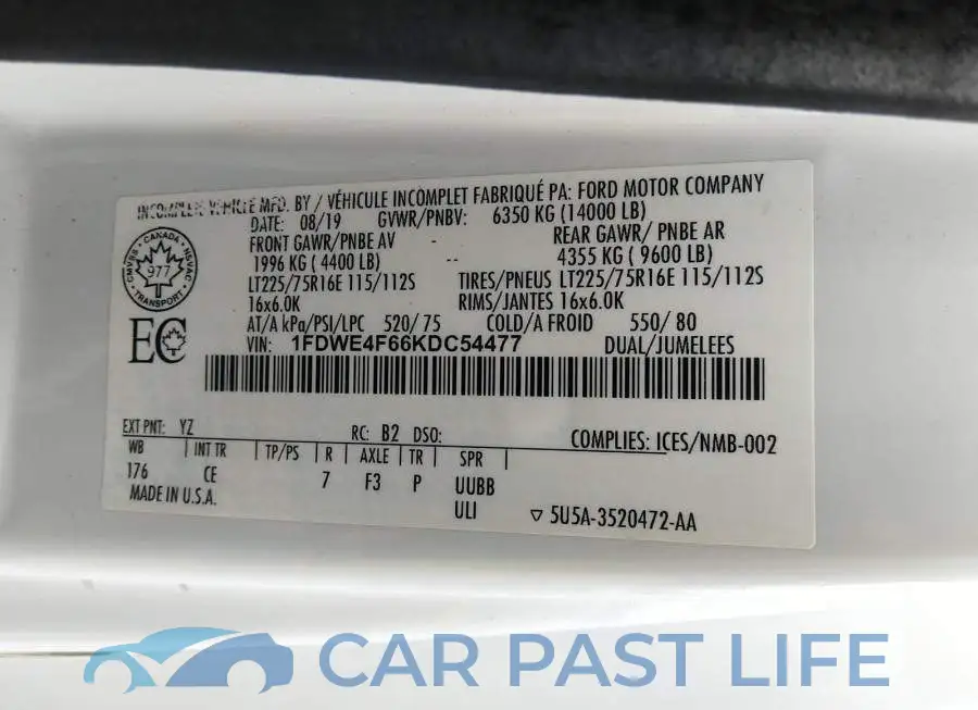 1FDWE4F66KDC54477# 10