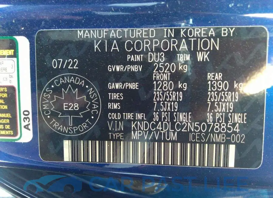 KNDC4DLC2N5078854# 9
