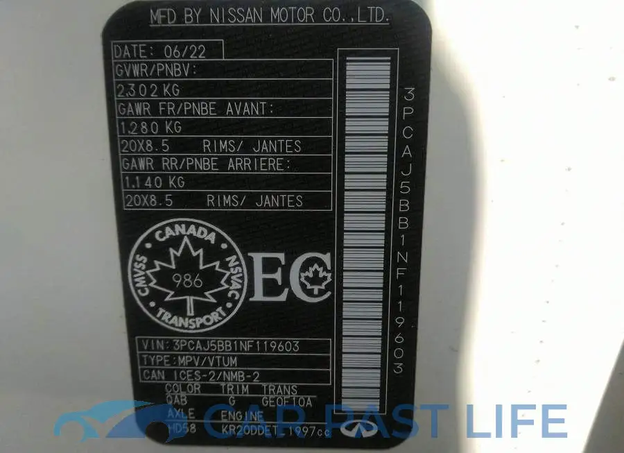 3PCAJ5BB1NF119603# 9