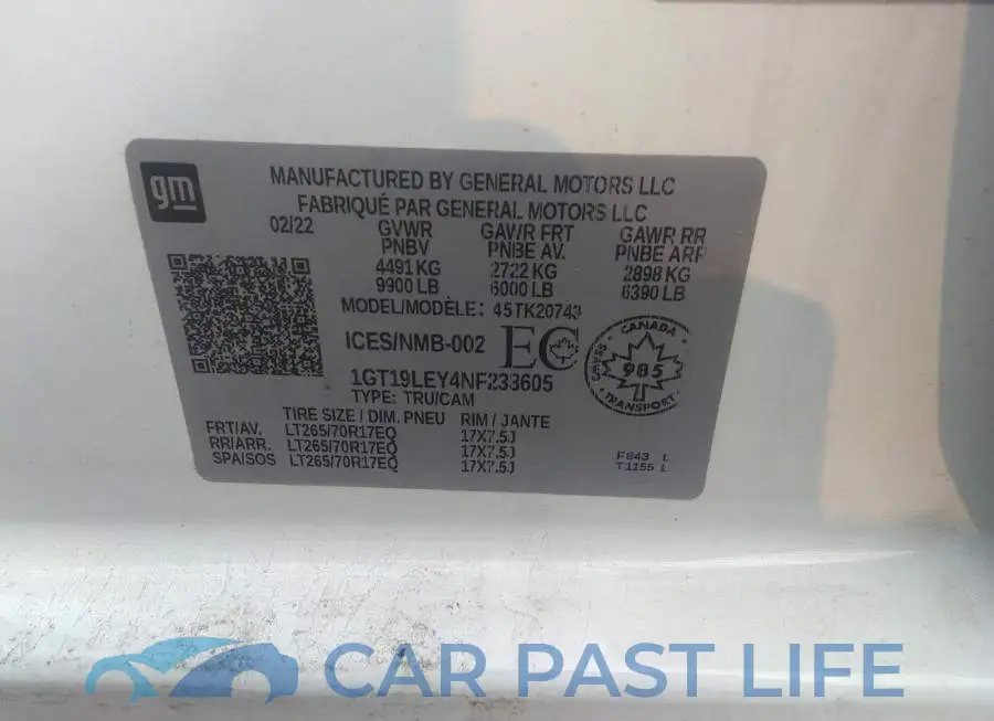 1GT19LEY4NF233605# 9