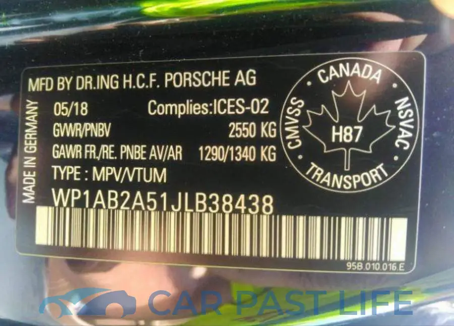 WP1AB2A51JLB38438# 10