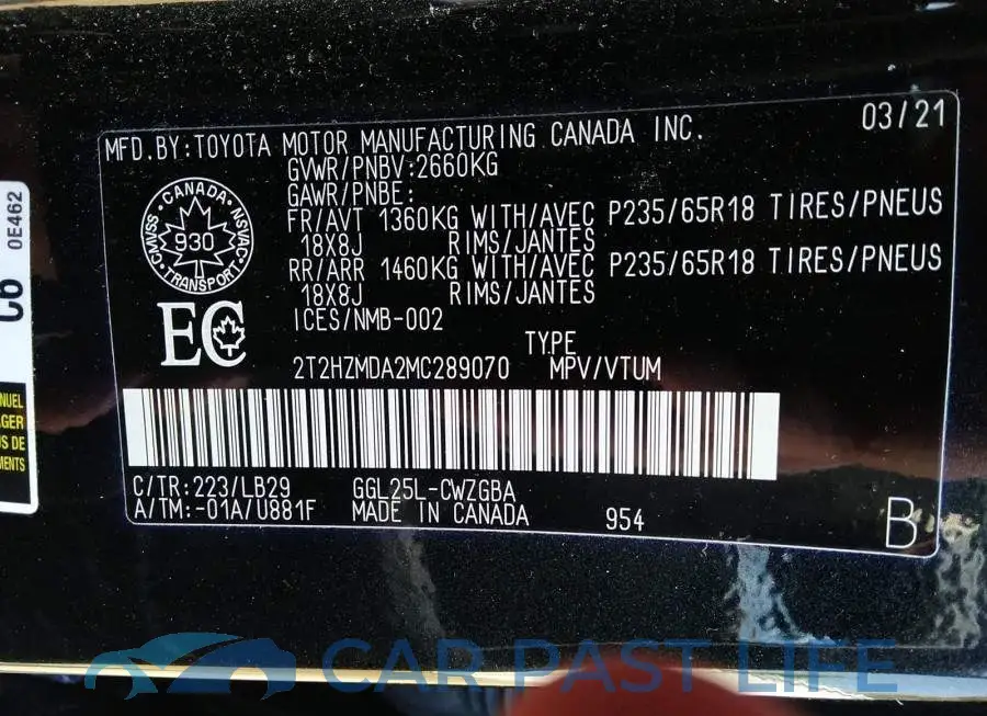 2T2HZMDA2MC289070# 9