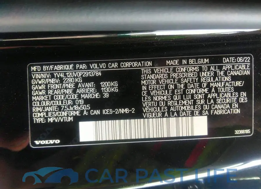 YV4L12UV0P2913784# 9