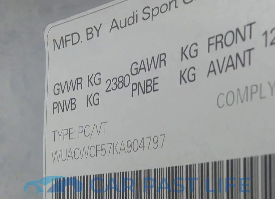 WUACWCF57KA904797# 9