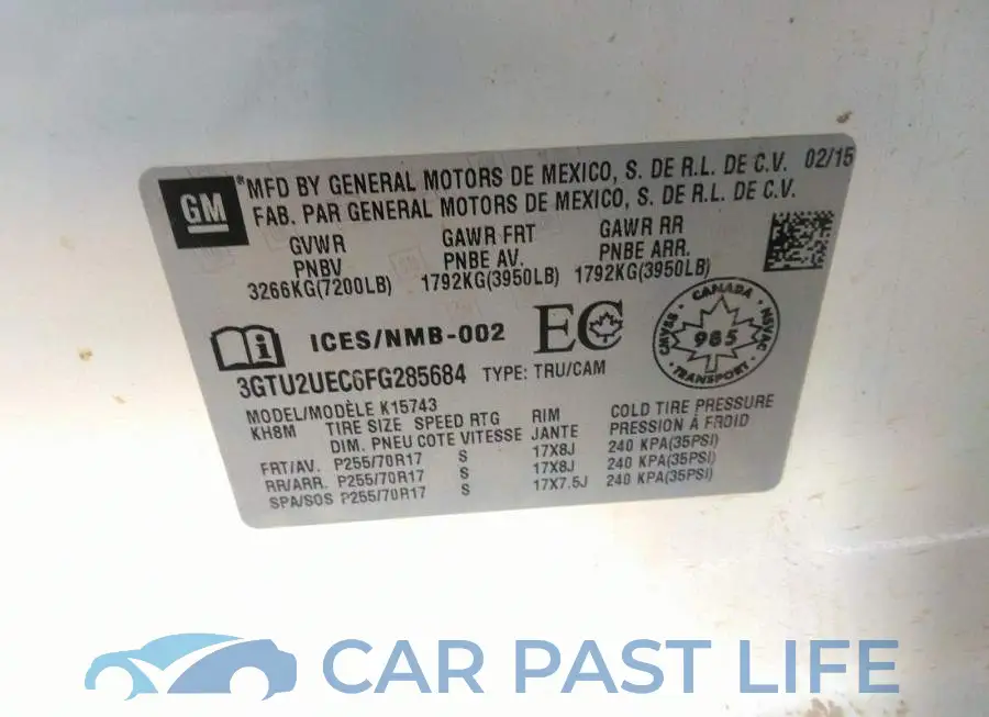 3GTU2UEC6FG285684# 9