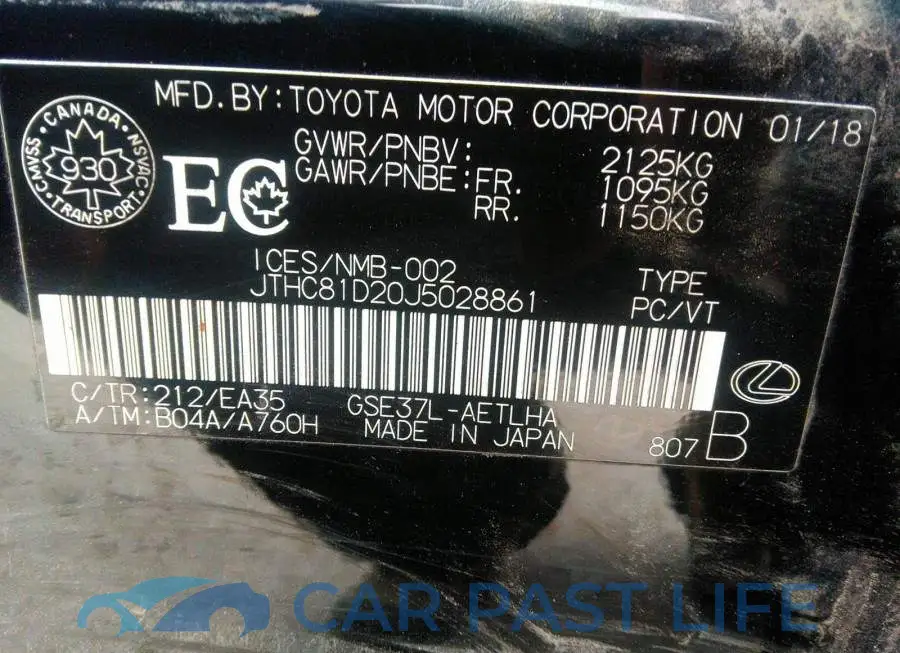 JTHC81D20J5028861# 9