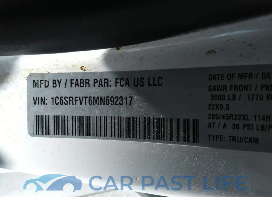 1C6SRFVT6MN692317# 9