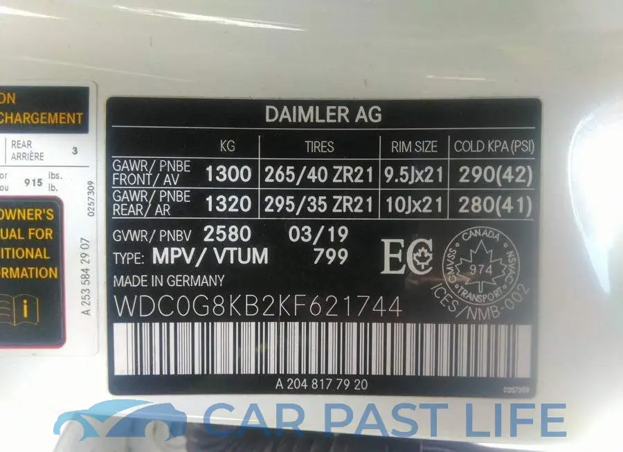 WDC0G8KB2KF621744# 9