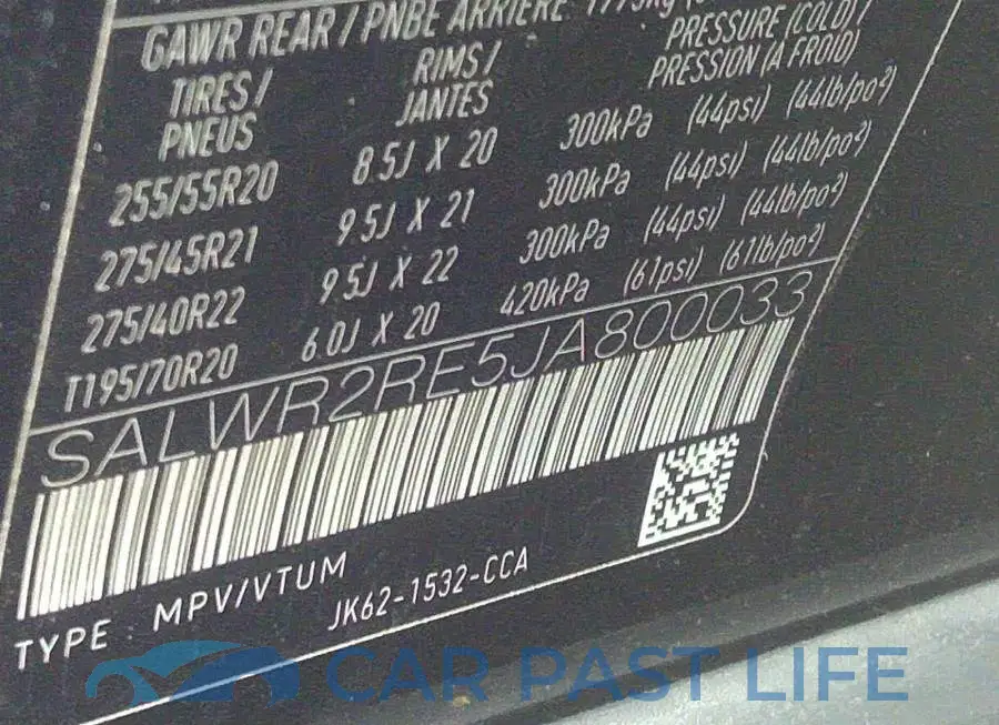 SALWR2RE5JA800033# 9