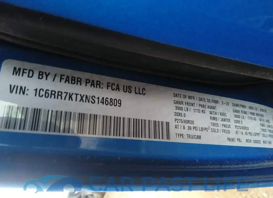 1C6RR7KTXNS146809# 9
