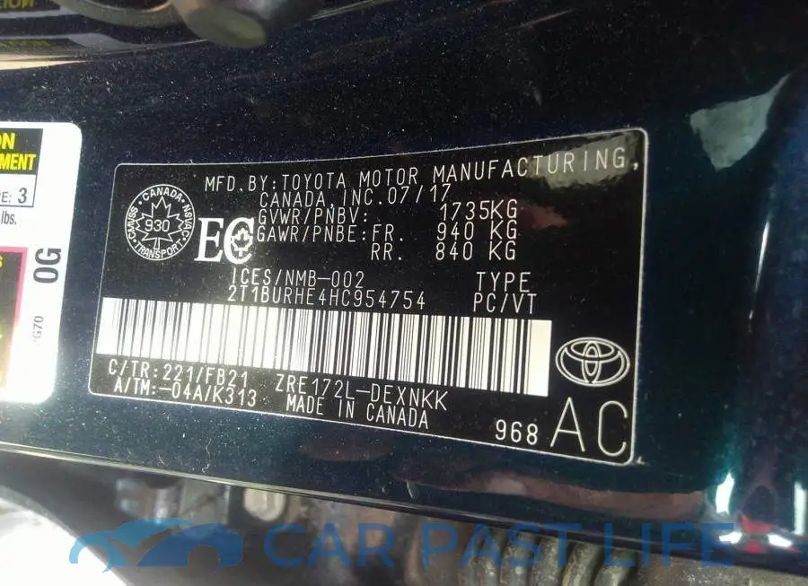 2T1BURHE4HC954754# 9