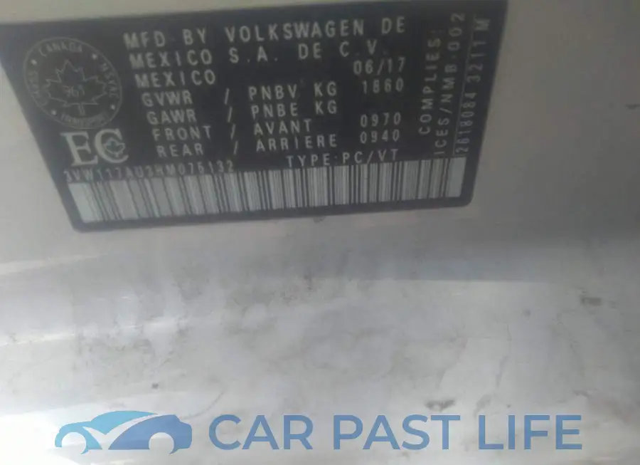 3VW117AU3HM075132# 9