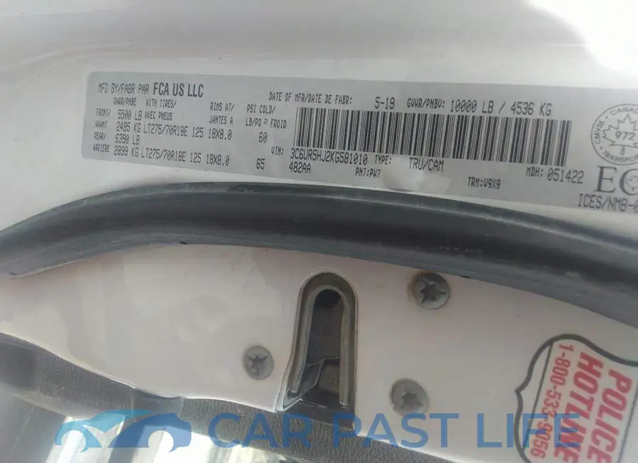 3C6UR5HJ2KG581010# 9