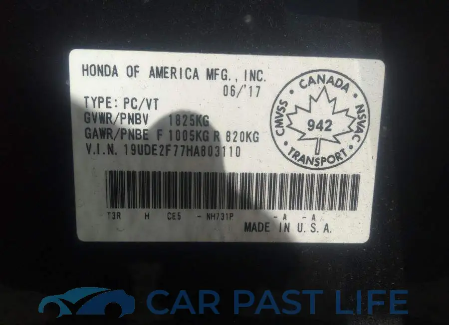 19UDE2F77HA803110# 9