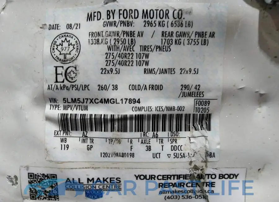 5LM5J7XC4MGL17894# 9
