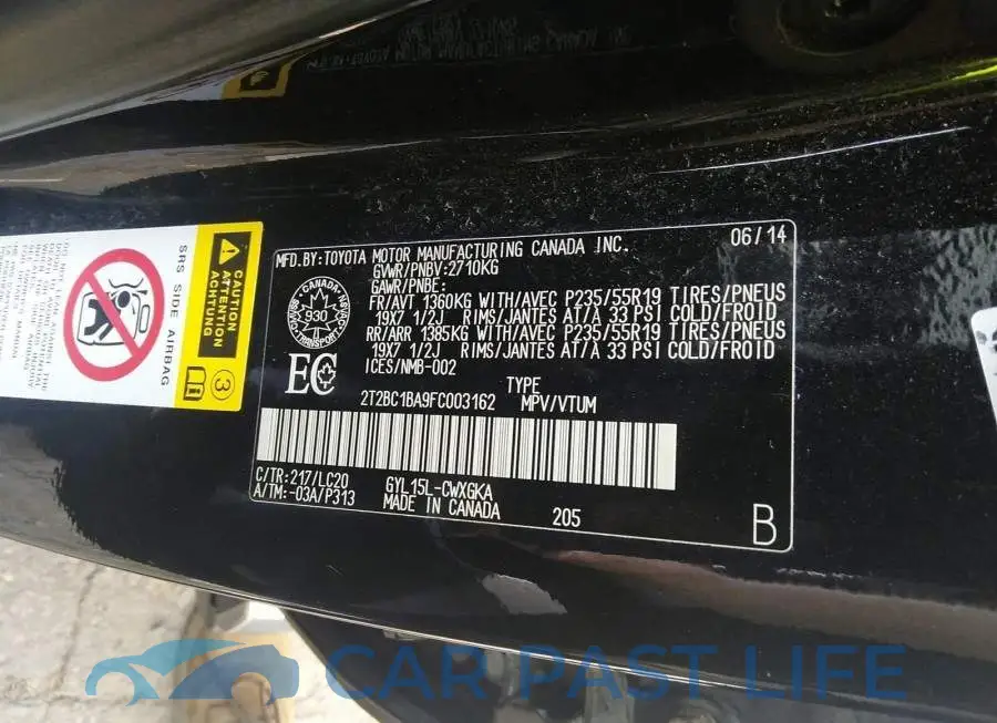 2T2BC1BA9FC003162# 9