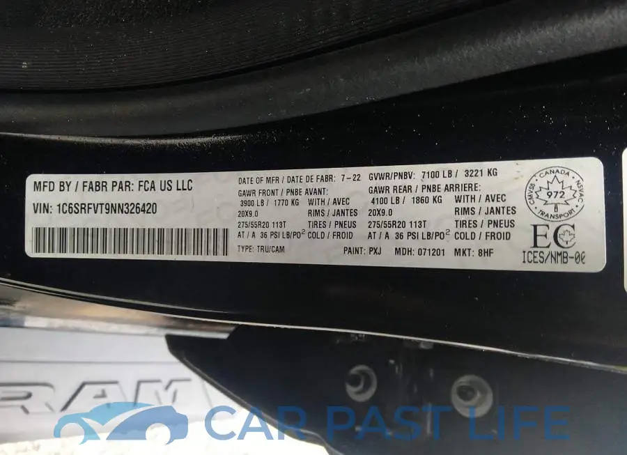 1C6SRFVT9NN326420# 9