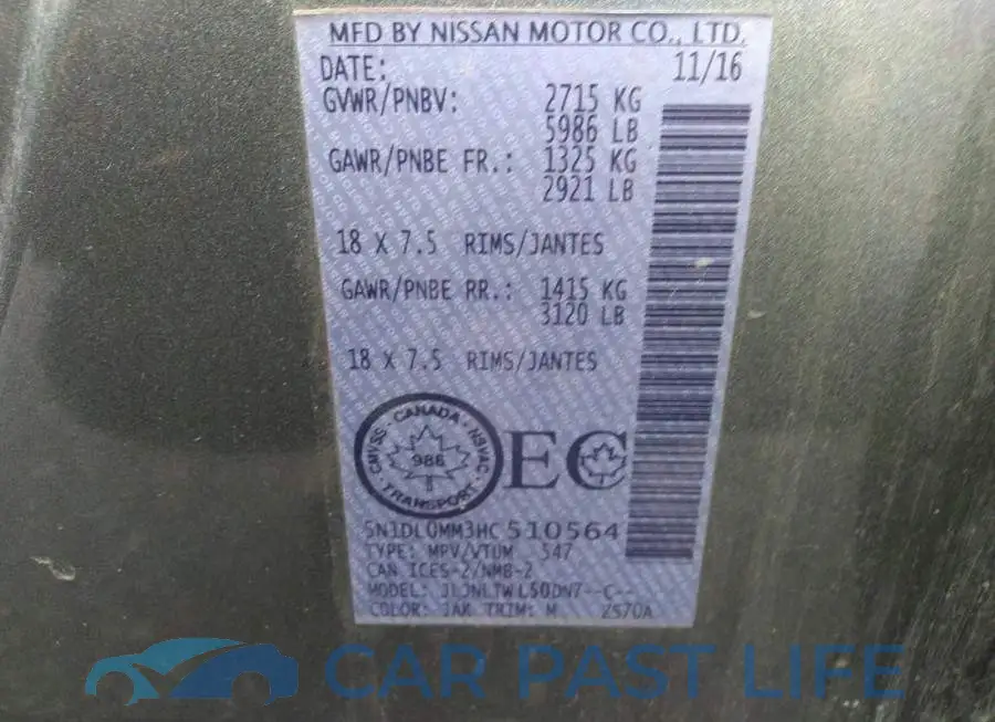 5N1DL0MM3HC510564# 9