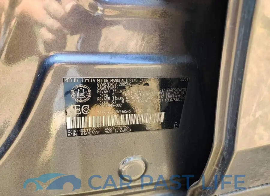 2T3BFREV3FW246545# 9
