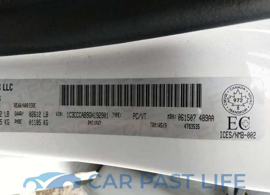 1C3CCCAB9GN192901# 9