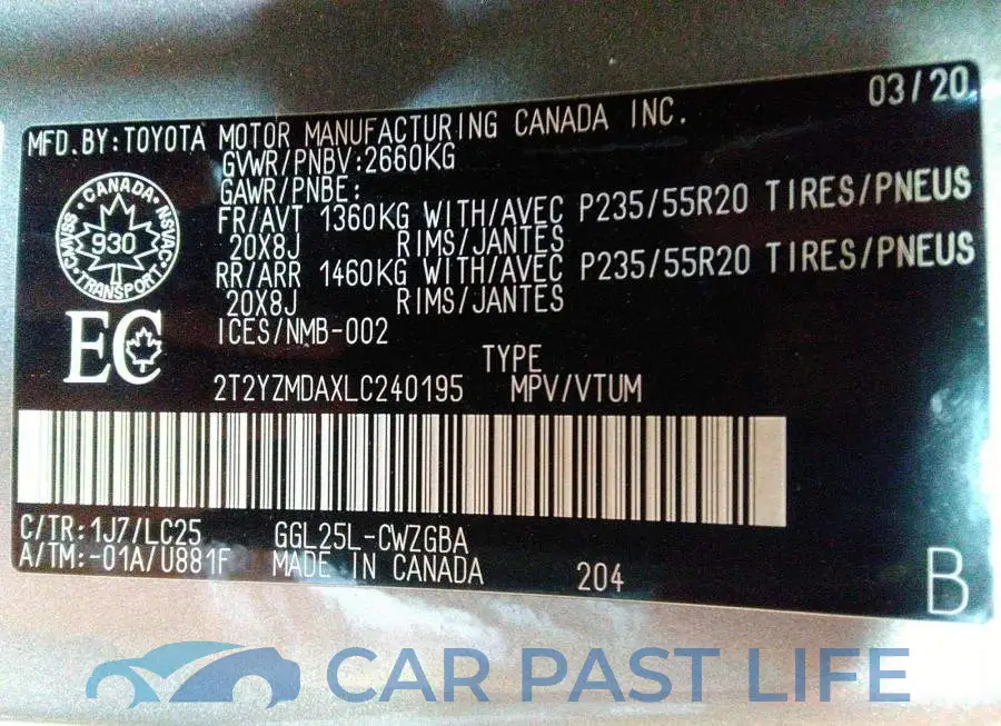 2T2YZMDAXLC240195# 9