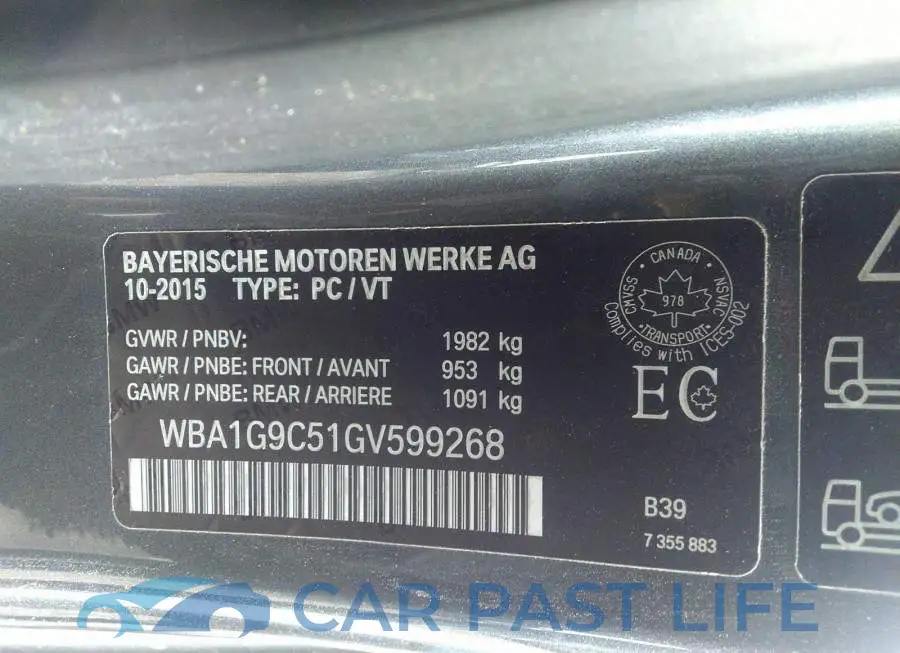 WBA1G9C51GV599268# 9