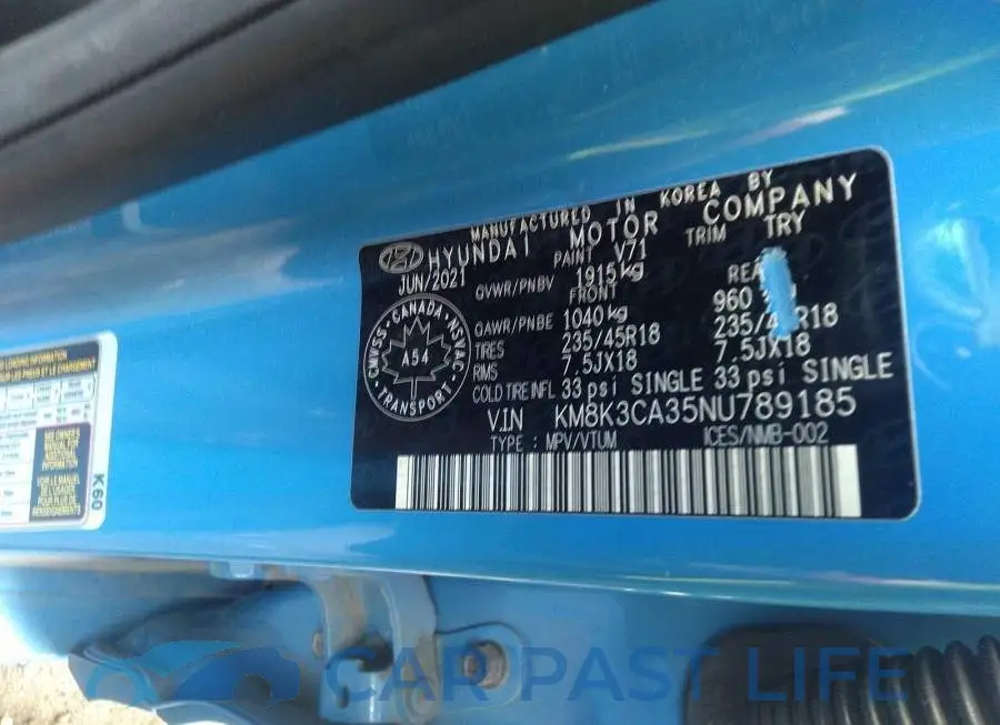 KM8K3CA35NU789185# 9