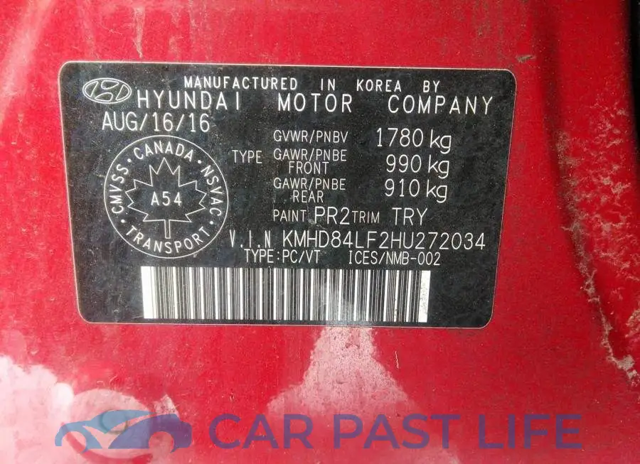 KMHD84LF2HU272034# 9
