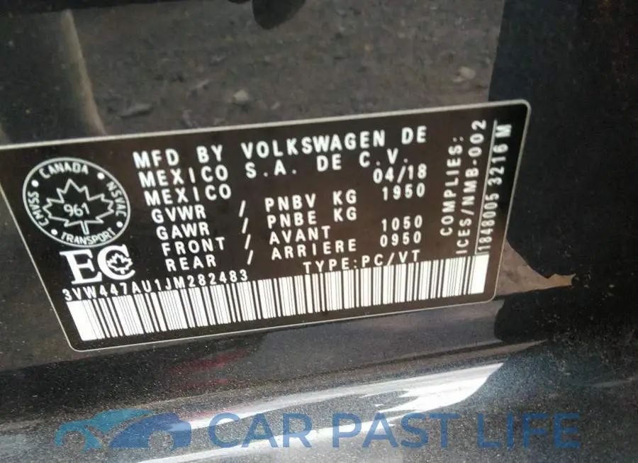 3VW447AU1JM282483# 9