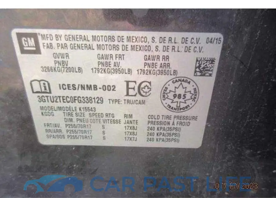 3GTU2TEC0FG338129# 18