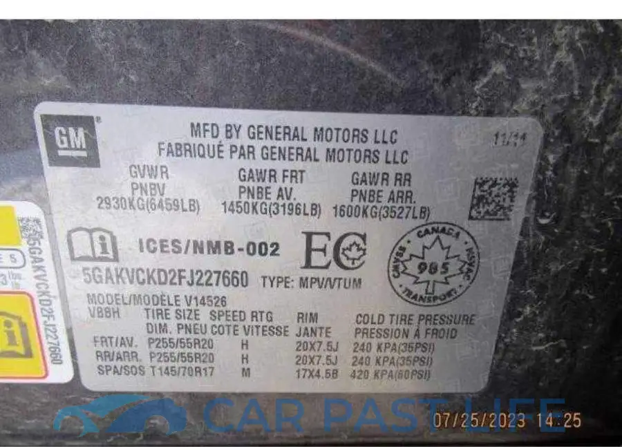 5GAKVCKD2FJ227660# 16