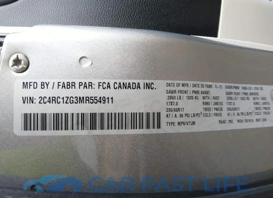 2C4RC1ZG3MR554911# 9