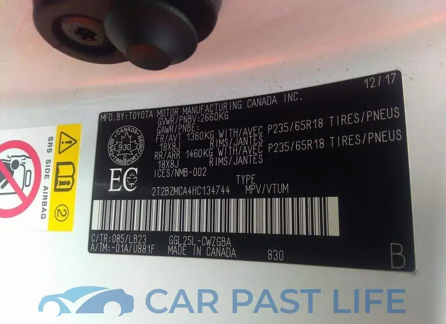 2T2BZMCA4HC134744# 9