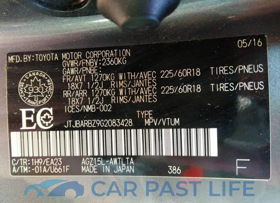 JTJBARBZ9G2083428# 9