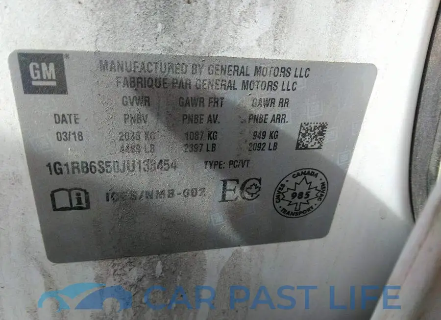 1G1RB6S50JU133454# 9
