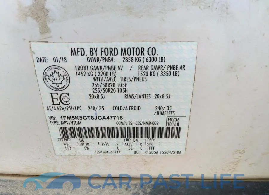 1FM5K8GT8JGA47716# 9